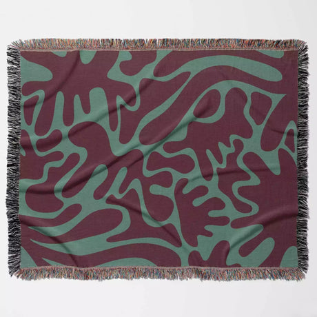 Matisse Woven Throw Blanket Red and Green Color - DesignerOllie.com