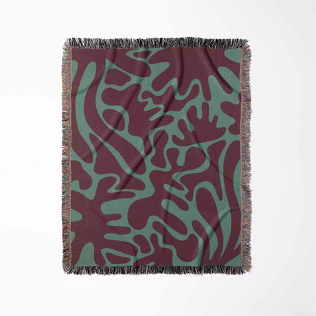 Matisse Woven Throw Blanket Red and Green Color - DesignerOllie.com