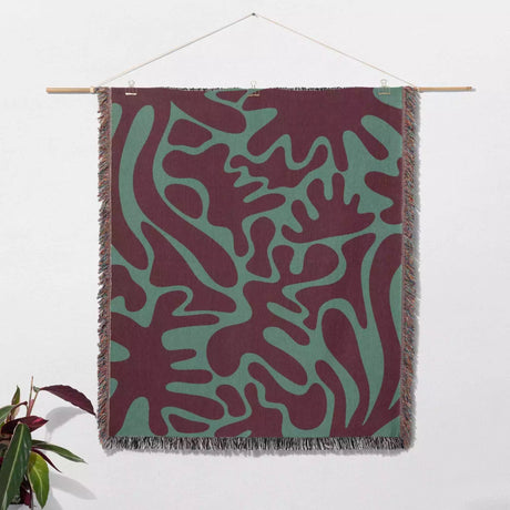 Matisse Woven Throw Blanket Red and Green Color - DesignerOllie.com