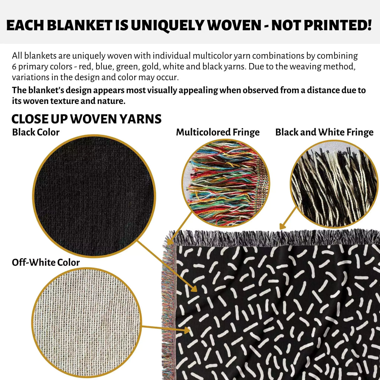 Modern Squiggly Black and White Monochrome Woven Throw Blanket and Tapestry - DesignerOllie.com