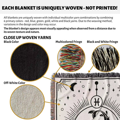 Pisces Zodiac Blanket, Unique Birthday Gift Idea for Women and Men - DesignerOllie.com