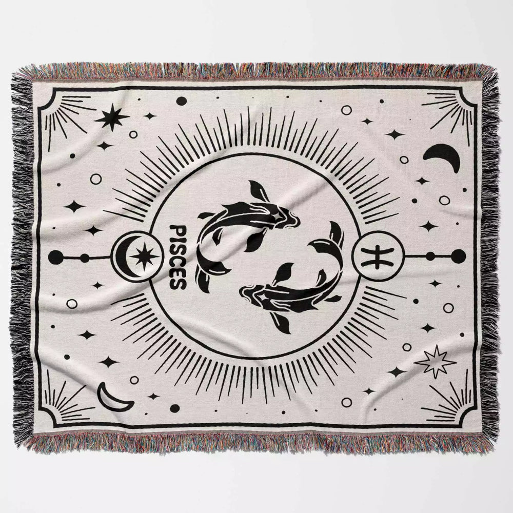 Pisces Zodiac Blanket, Unique Birthday Gift Idea for Women and Men - DesignerOllie.com