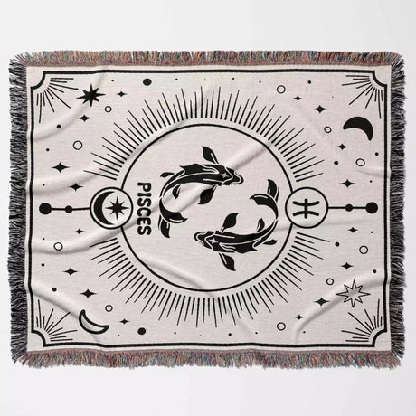Pisces Zodiac Blanket, Unique Birthday Gift Idea for Women and Men - DesignerOllie.com