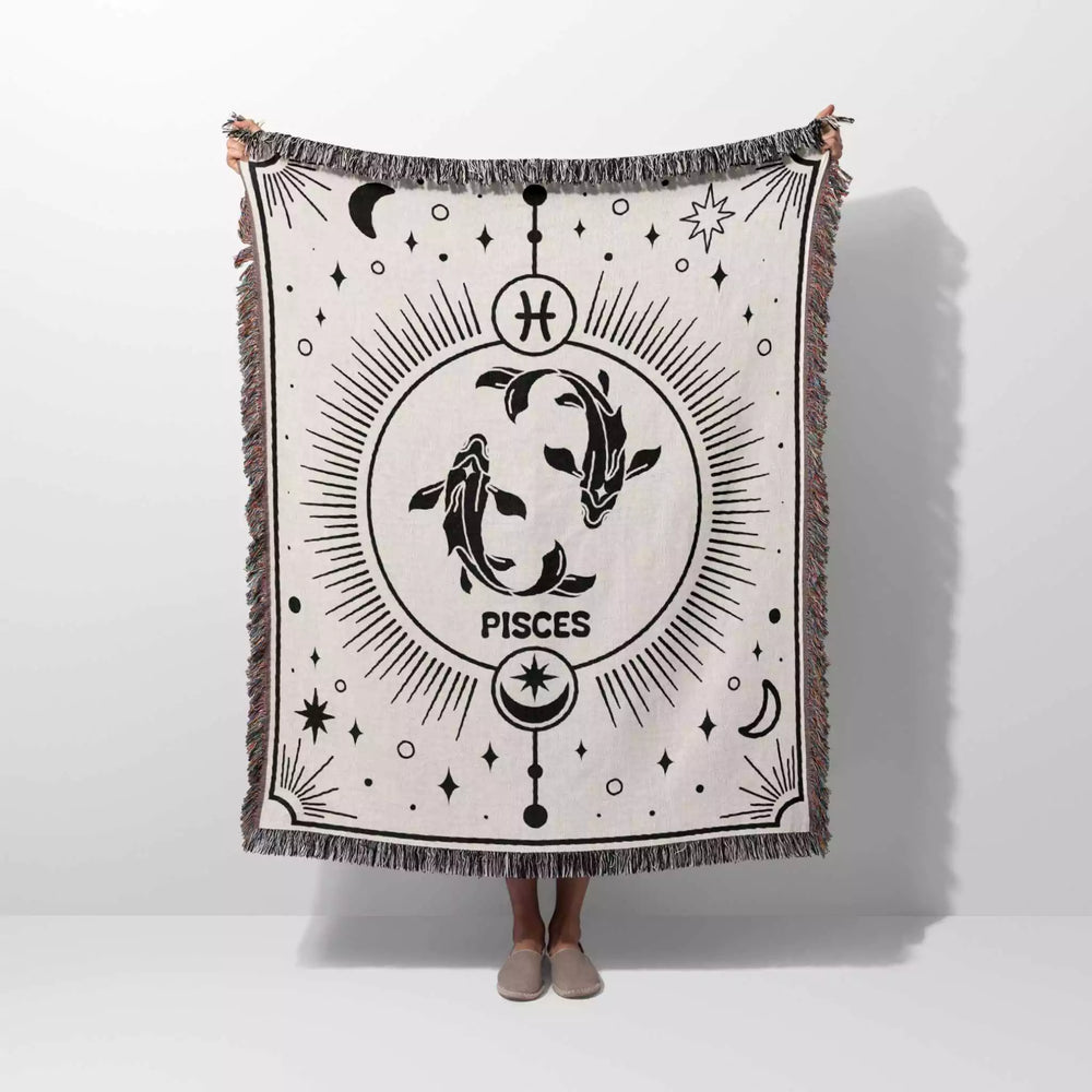 Pisces Zodiac Blanket, Unique Birthday Gift Idea for Women and Men - DesignerOllie.com