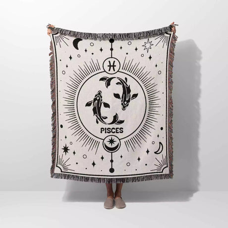 Pisces Zodiac Blanket, Unique Birthday Gift Idea for Women and Men - DesignerOllie.com