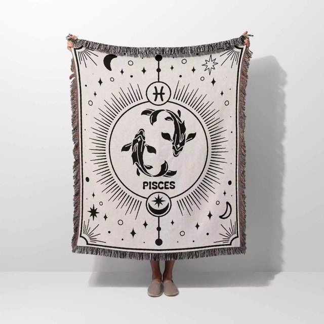 Pisces Zodiac Blanket, Unique Birthday Gift Idea for Women and Men - DesignerOllie.com