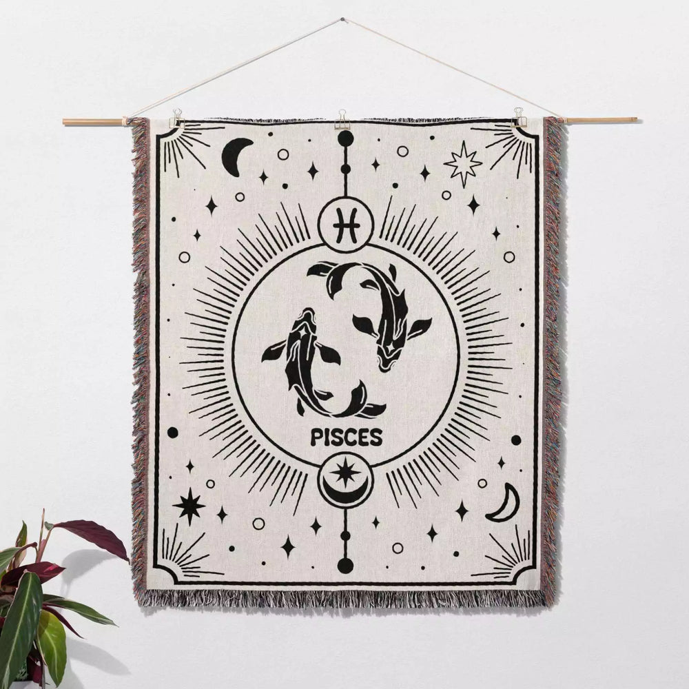 Pisces Zodiac Blanket, Unique Birthday Gift Idea for Women and Men - DesignerOllie.com