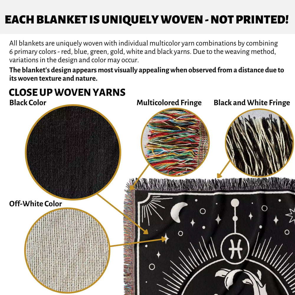 Pisces Zodiac Blanket, Unique Birthday Present for Wife and Husband - DesignerOllie.com