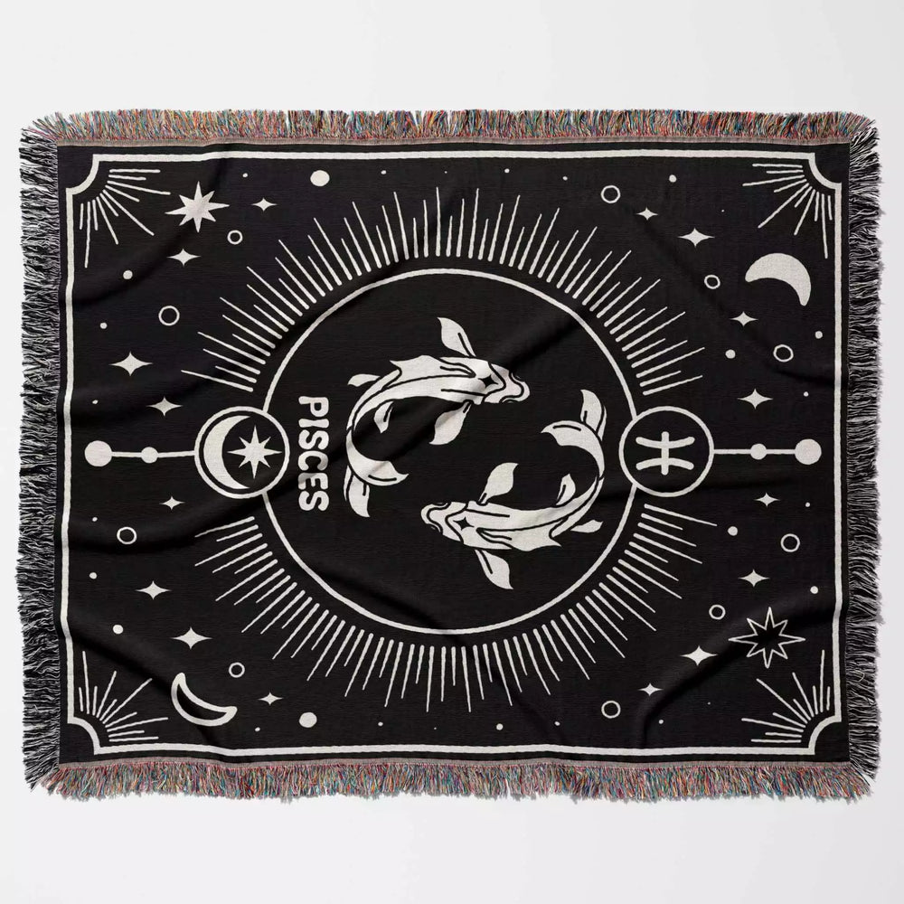 Pisces Zodiac Blanket, Unique Birthday Present for Wife and Husband - DesignerOllie.com