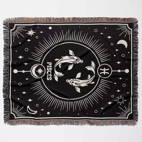 Pisces Zodiac Blanket, Unique Birthday Present for Wife and Husband - DesignerOllie.com