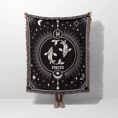 Pisces Zodiac Blanket, Unique Birthday Present for Wife and Husband - DesignerOllie.com