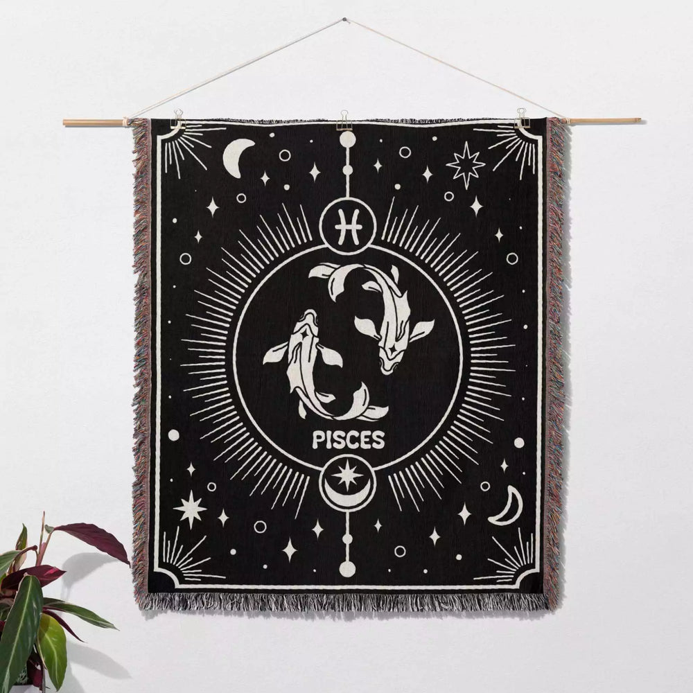 Pisces Zodiac Blanket, Unique Birthday Present for Wife and Husband - DesignerOllie.com
