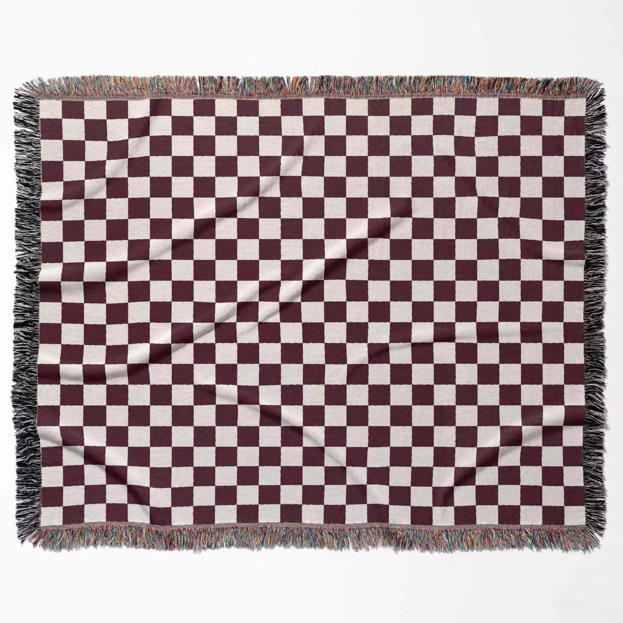 Red Checker Woven Throw Blanket - DesignerOllie.com