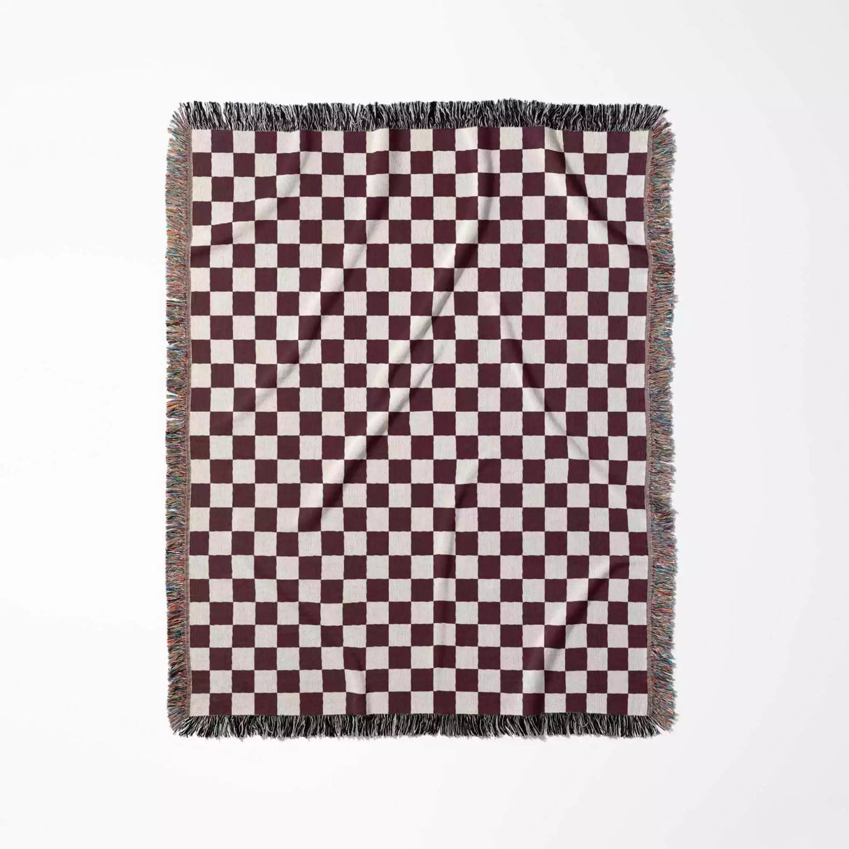 Red Checker Woven Throw Blanket - DesignerOllie.com
