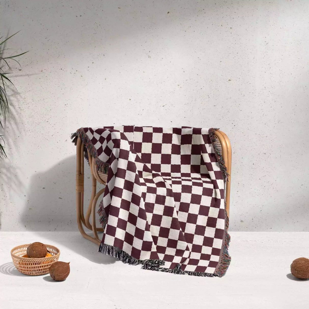 Red Checker Woven Throw Blanket - DesignerOllie.com