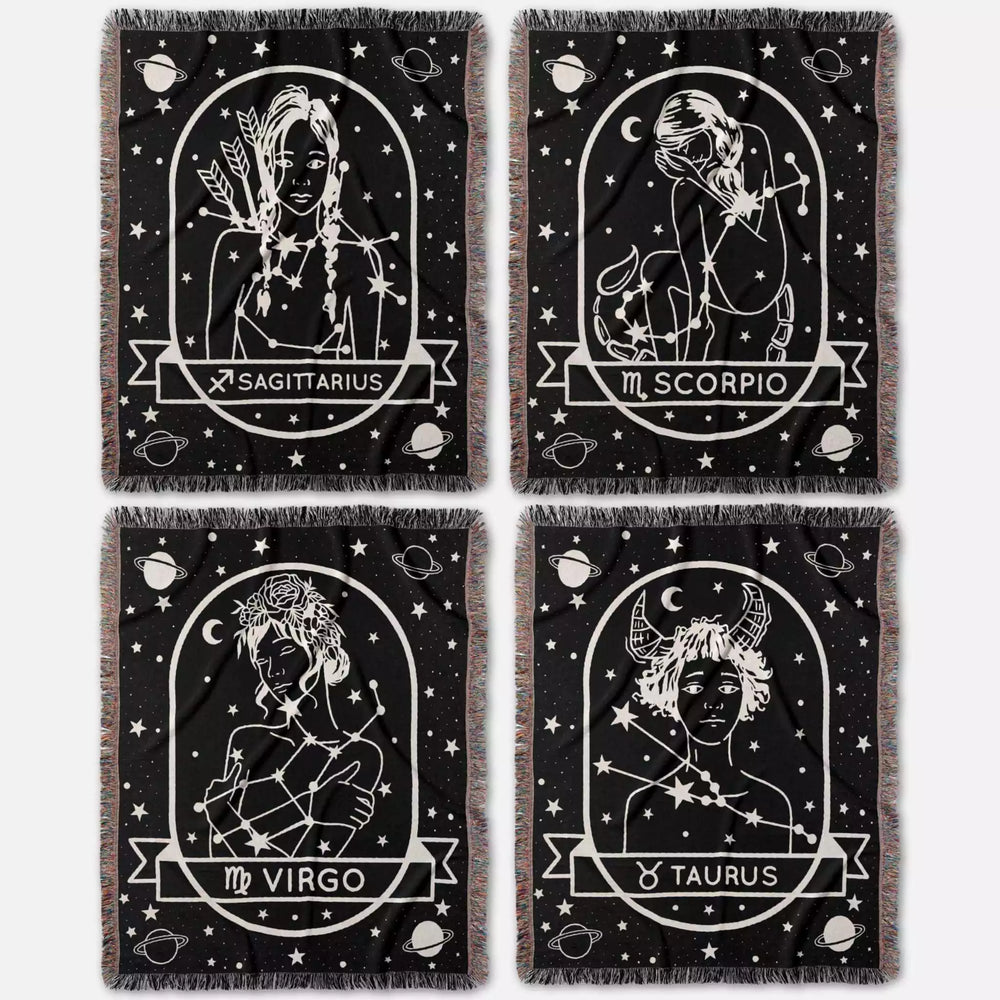 Zodiac Sign Blanket, Unique Zodiac Gift, Star Sign & Astrology Blankets - DesignerOllie.com