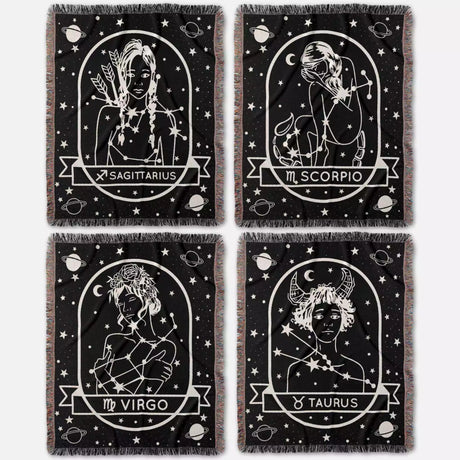 Zodiac Sign Blanket, Unique Zodiac Gift, Star Sign & Astrology Blankets - DesignerOllie.com