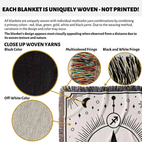 Sagittarius Zodiac Blanket, Unique Birthday Gift Idea for Women and Men - DesignerOllie.com