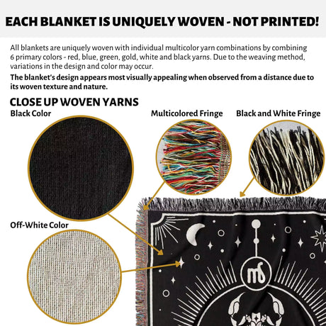 Scorpio Zodiac Blanket, Unique Birthday Present for Wife and Husband - DesignerOllie.com