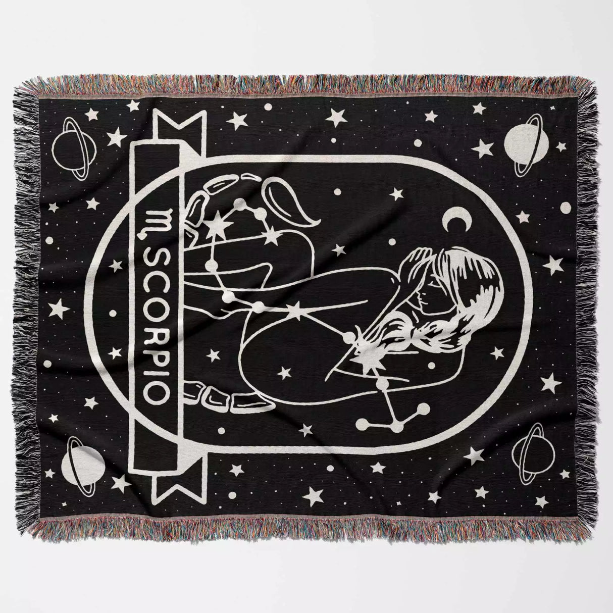 Scorpio Zodiac Sign Astrology Woman Woven Throw Blanket Tapestry Blanket - DesignerOllie.com