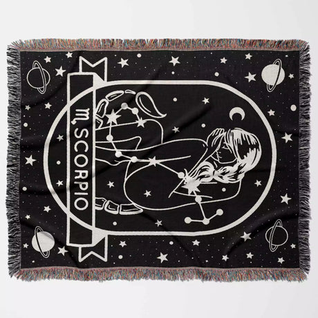 Scorpio Zodiac Sign Astrology Woman Woven Throw Blanket Tapestry Blanket - DesignerOllie.com