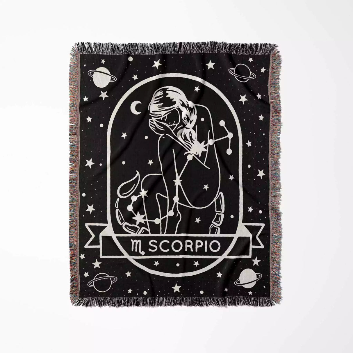 Scorpio Zodiac Sign Astrology Woman Woven Throw Blanket Tapestry Blanket - DesignerOllie.com