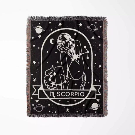 Scorpio Zodiac Sign Astrology Woman Woven Throw Blanket Tapestry Blanket - DesignerOllie.com