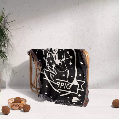 Scorpio Zodiac Sign Astrology Woman Woven Throw Blanket Tapestry Blanket - DesignerOllie.com