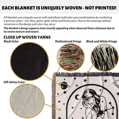 Scorpio Zodiac Sign Astrology Woman Woven Throw Blanket and Tapestry Blanket - DesignerOllie.com