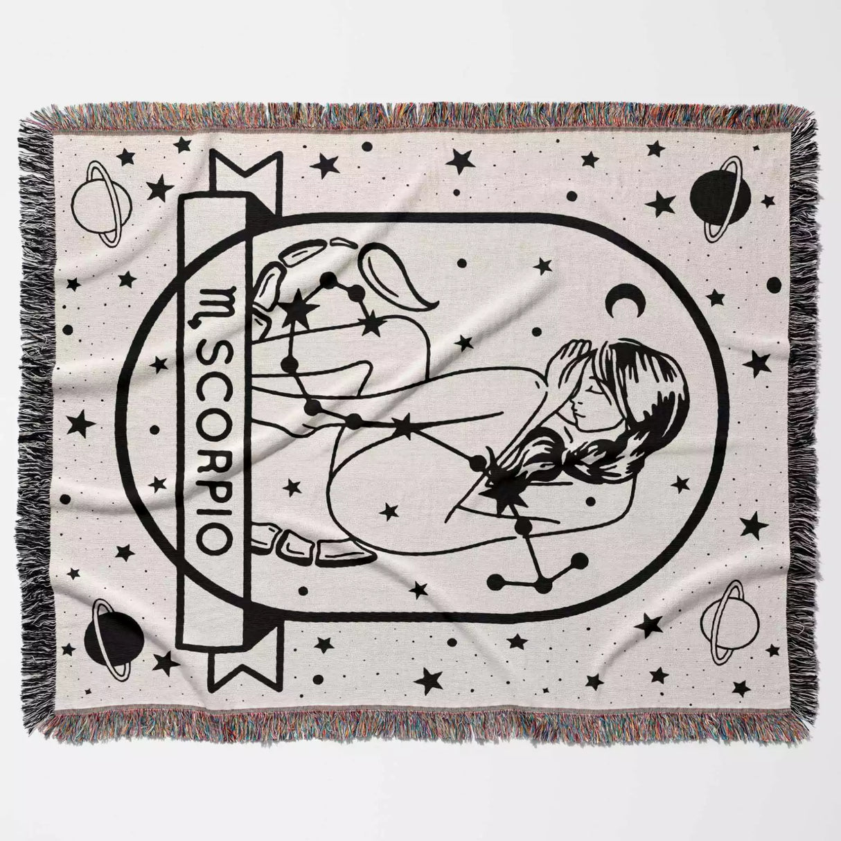 Scorpio Zodiac Sign Astrology Woman Woven Throw Blanket and Tapestry Blanket - DesignerOllie.com