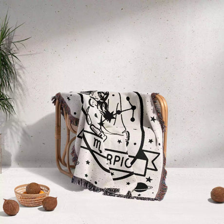 Scorpio Zodiac Sign Astrology Woman Woven Throw Blanket and Tapestry Blanket - DesignerOllie.com