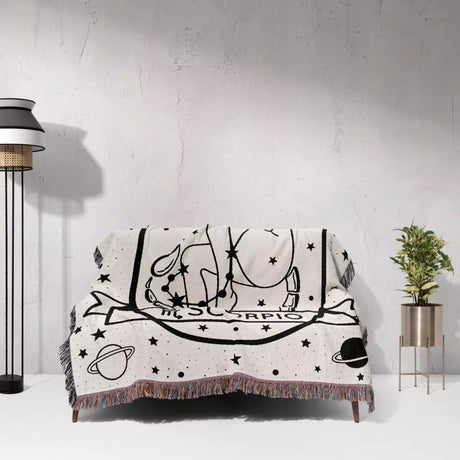 Scorpio Zodiac Sign Astrology Woman Woven Throw Blanket and Tapestry Blanket - DesignerOllie.com