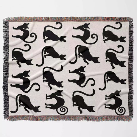 Spooky Cats Woven Throw Blanket - DesignerOllie.com