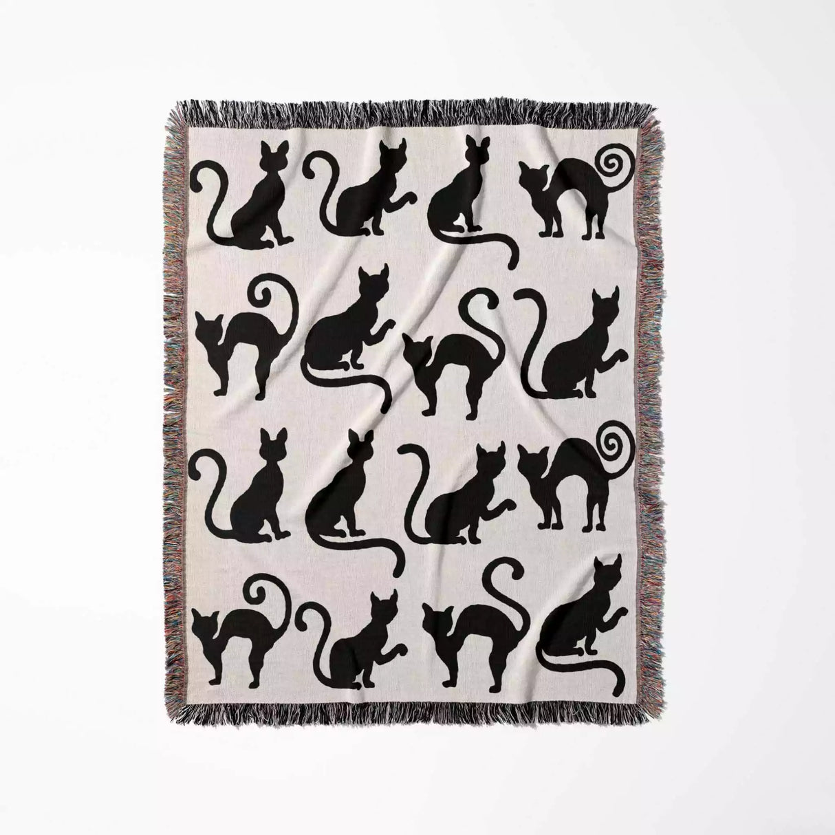 Spooky Cats Woven Throw Blanket - DesignerOllie.com