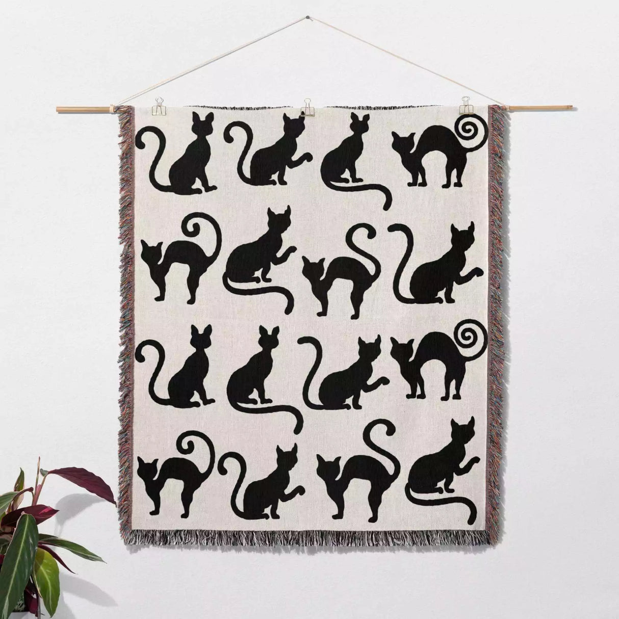 Spooky Cats Woven Throw Blanket - DesignerOllie.com