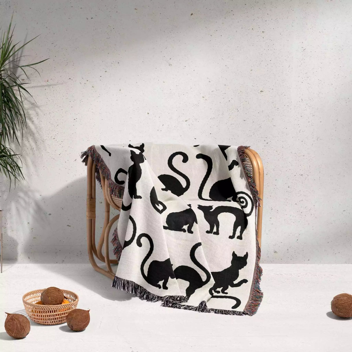 Spooky Cats Woven Throw Blanket - DesignerOllie.com