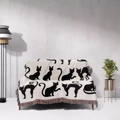 Spooky Cats Woven Throw Blanket - DesignerOllie.com