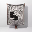 Tarot Card Black Cat The Emperor Black and White Woven Throw Blanket and Tapestry - DesignerOllie.com