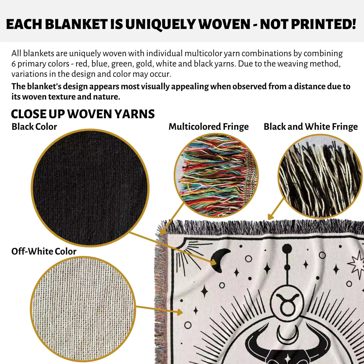 Taurus Zodiac Blanket, Unique Birthday Gift Idea for Women and Men - DesignerOllie.com