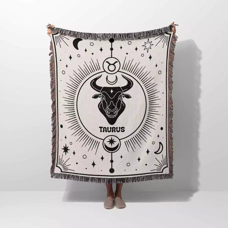 Taurus Zodiac Blanket, Unique Birthday Gift Idea for Women and Men - DesignerOllie.com