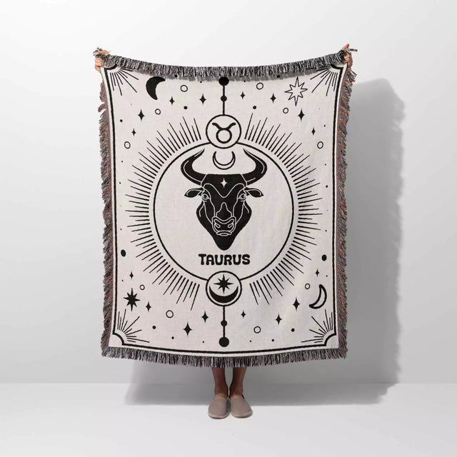 Taurus Zodiac Blanket, Unique Birthday Gift Idea for Women and Men - DesignerOllie.com