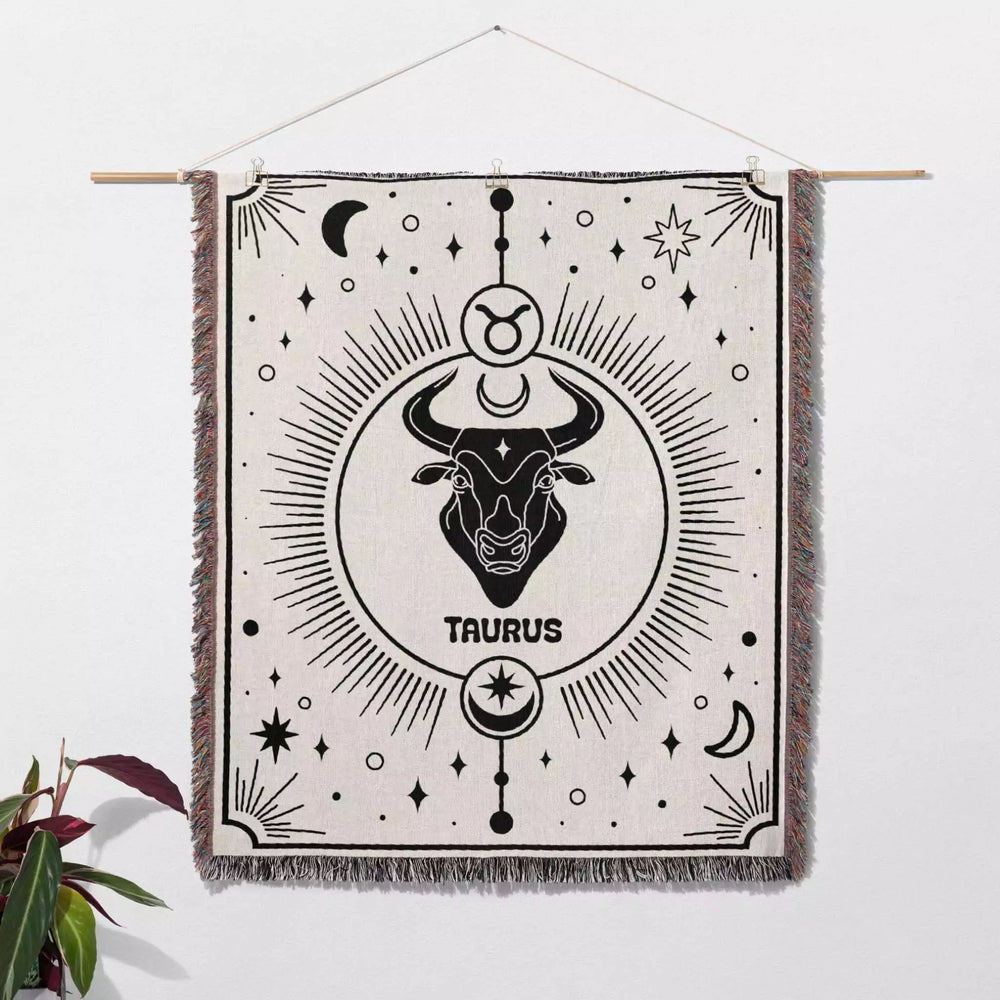 Taurus Zodiac Blanket, Unique Birthday Gift Idea for Women and Men - DesignerOllie.com