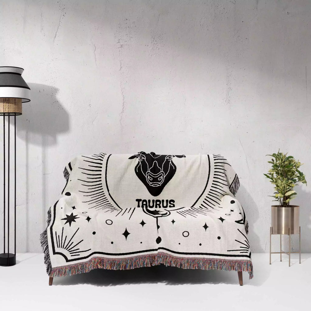Taurus Zodiac Blanket, Unique Birthday Gift Idea for Women and Men - DesignerOllie.com