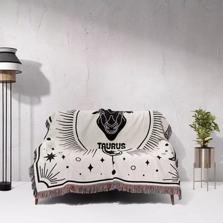 Taurus Zodiac Blanket, Unique Birthday Gift Idea for Women and Men - DesignerOllie.com