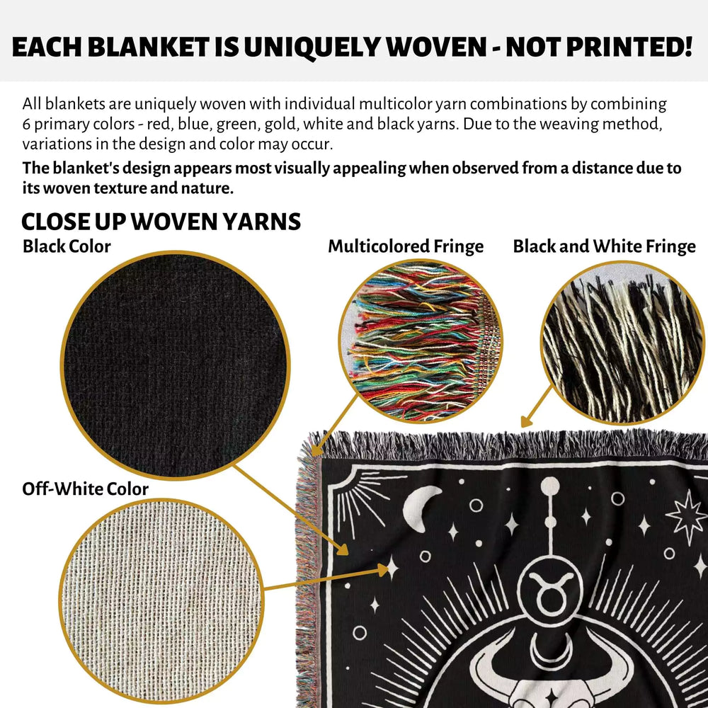 Taurus Zodiac Blanket, Unique Birthday Present for Wife and Husband - DesignerOllie.com