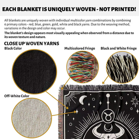 Taurus Zodiac Blanket, Unique Birthday Present for Wife and Husband - DesignerOllie.com