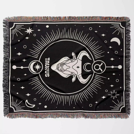 Taurus Zodiac Blanket, Unique Birthday Present for Wife and Husband - DesignerOllie.com