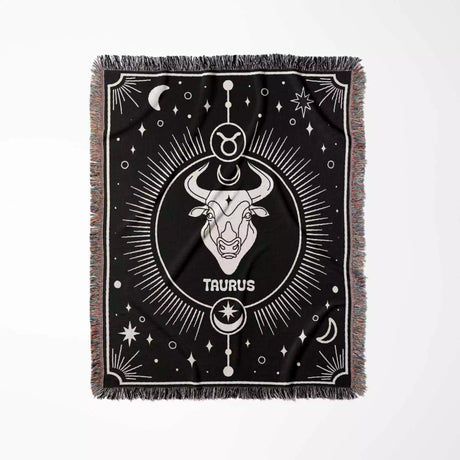 Taurus Zodiac Blanket, Unique Birthday Present for Wife and Husband - DesignerOllie.com