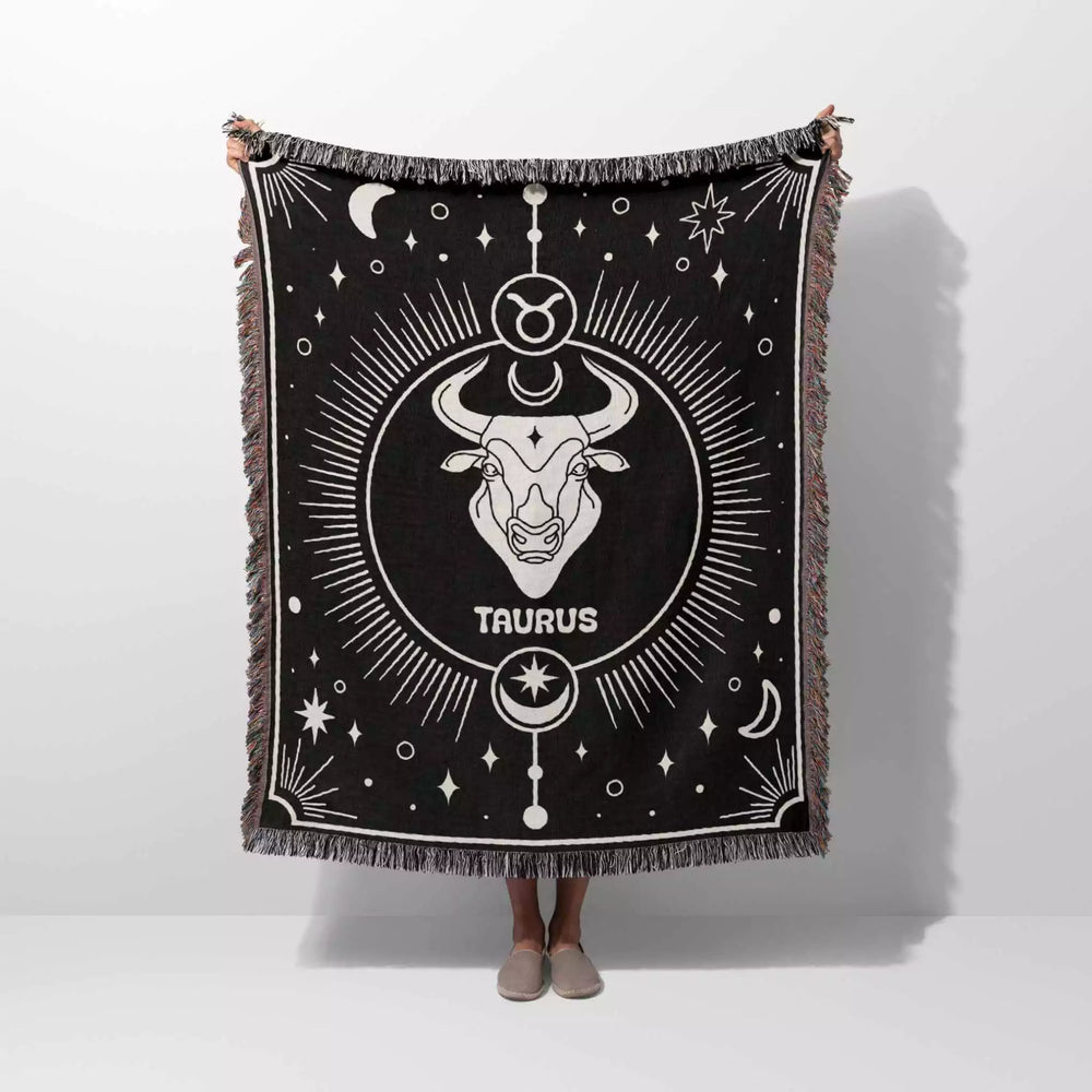 Taurus Zodiac Blanket, Unique Birthday Present for Wife and Husband - DesignerOllie.com