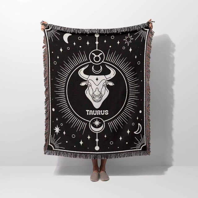 Taurus Zodiac Blanket, Unique Birthday Present for Wife and Husband - DesignerOllie.com